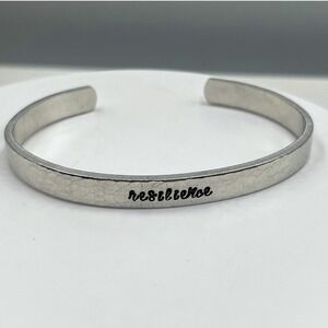 Custom Personalized Resilience Silver Cuff Bracelet Legacy of Love Memorial Gift